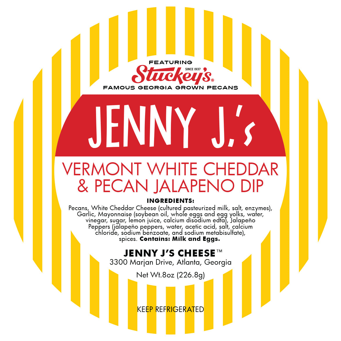 Jenny J’s x Stuckey's White Cheddar & Pecan Jalapeno Dip